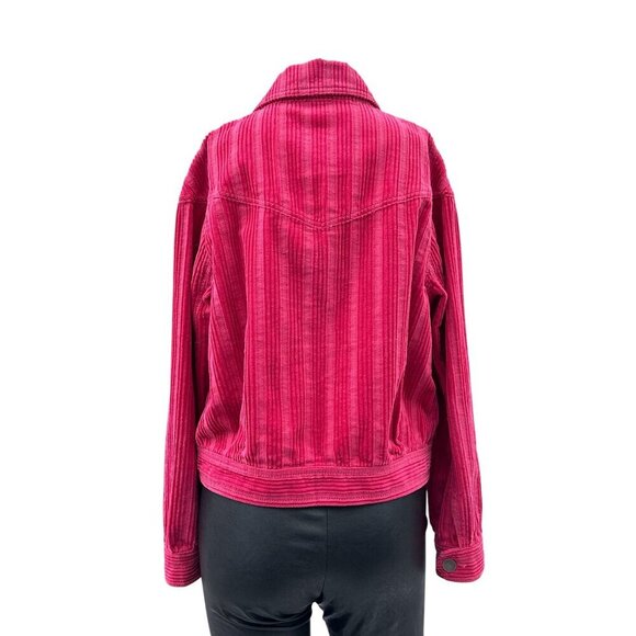 Cabi Cheeky‎ Topper Pink Corduroy Jacket #4124 Long Sleeve Button Front Women XS - Picture 6 of 12